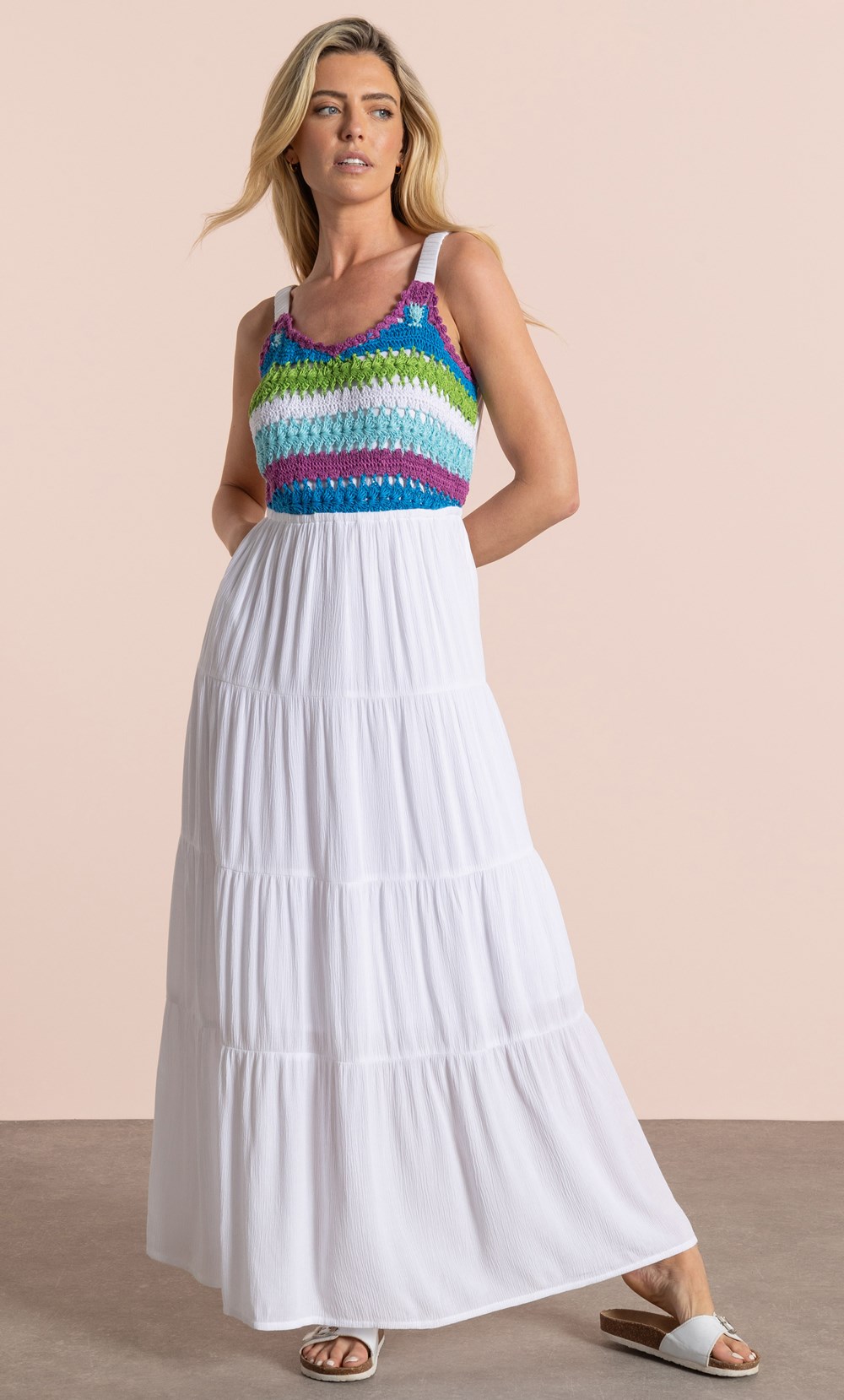 Crochet Trim Maxi Dress