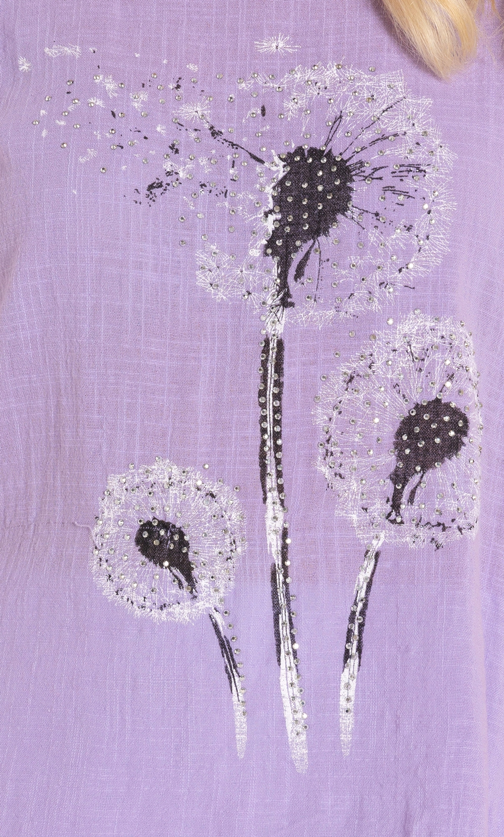 Dandelion Printed Short Sleeve Cotton Top