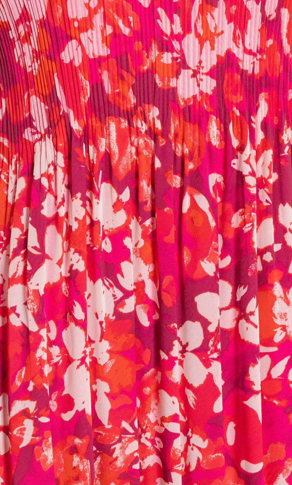 Pleated Floral Print Dress