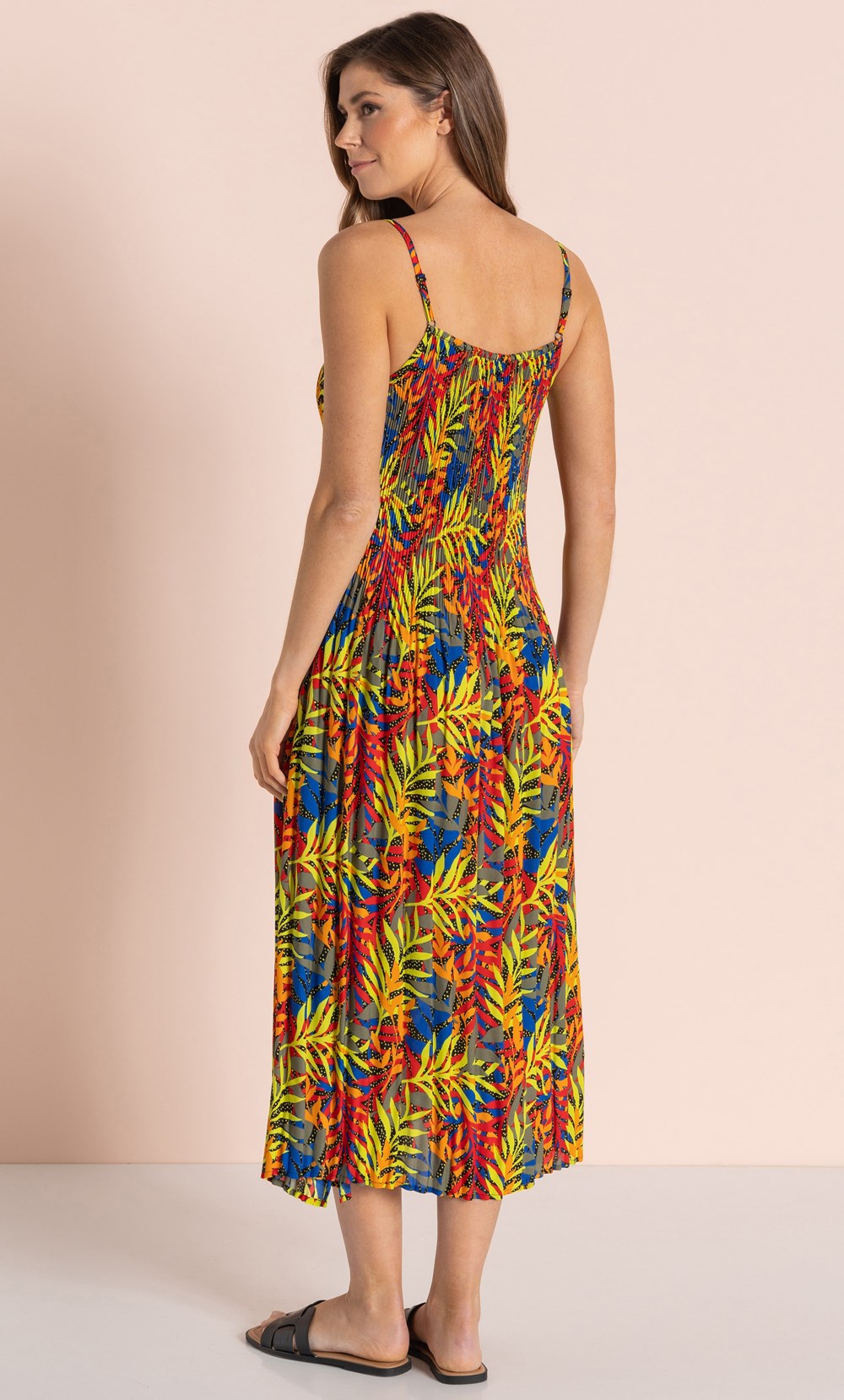 Pleat Printed Maxi Dress