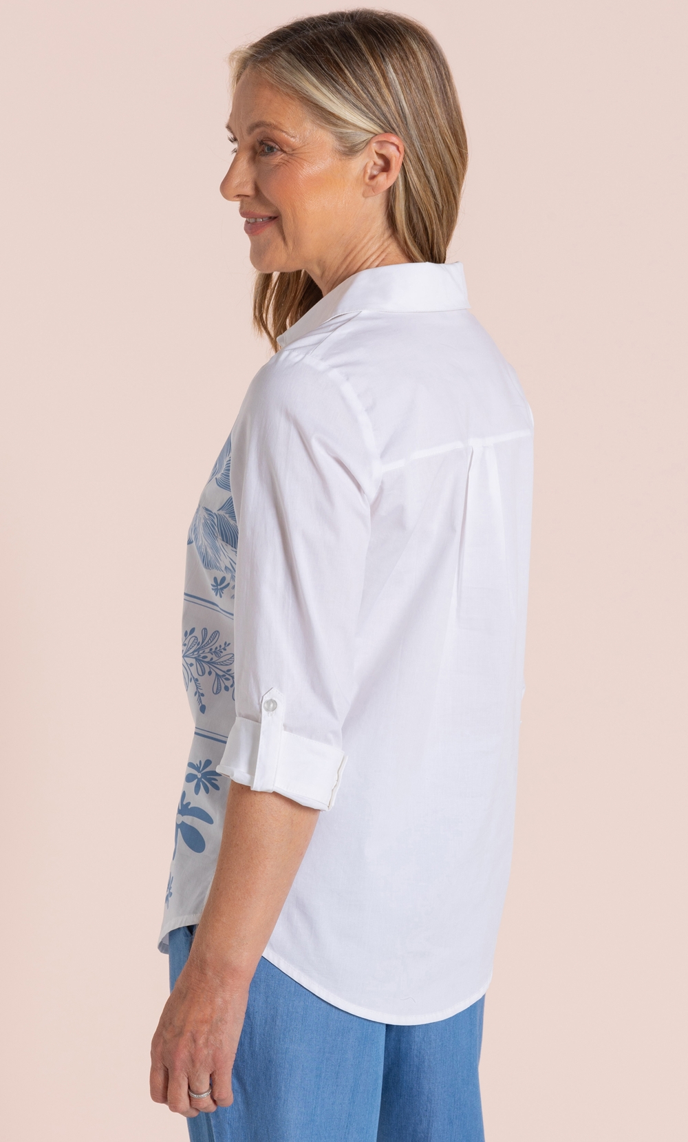Anna Rose Printed Cotton Blend Shirt