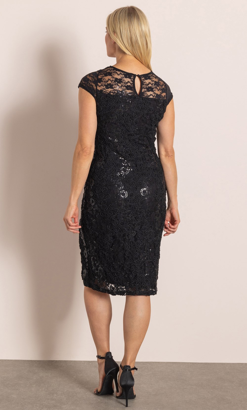 Fitted Textured Shimmer Lace Dress