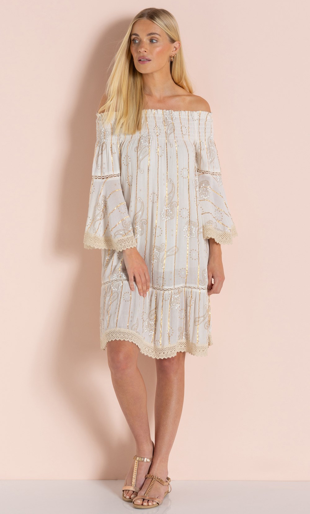 Bardot Shimmer Print Dress