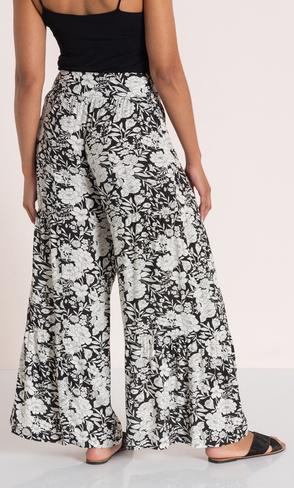 Floral Printed Wide Leg Palazzo Trousers