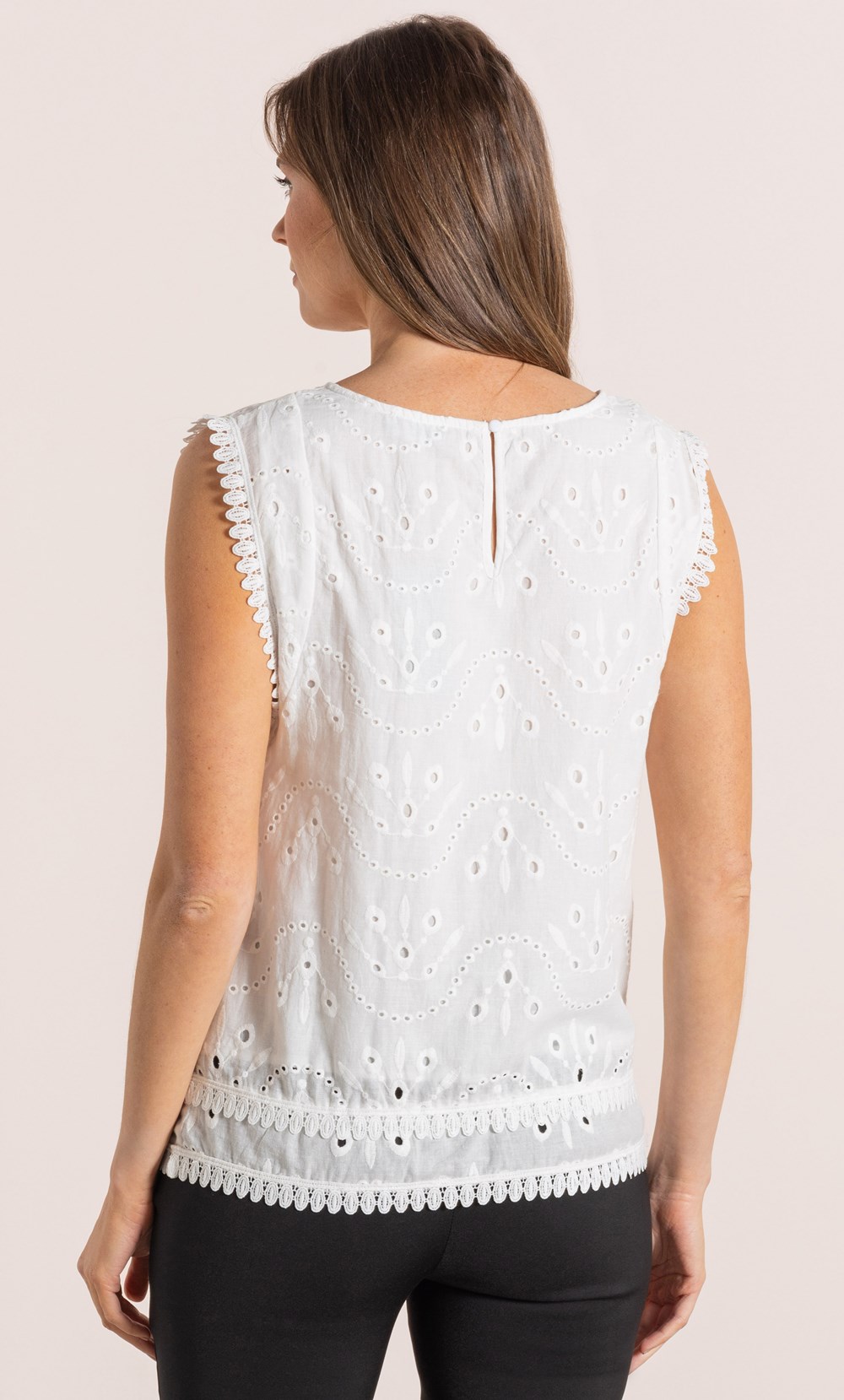 Broderie Sleeveless Cotton Top