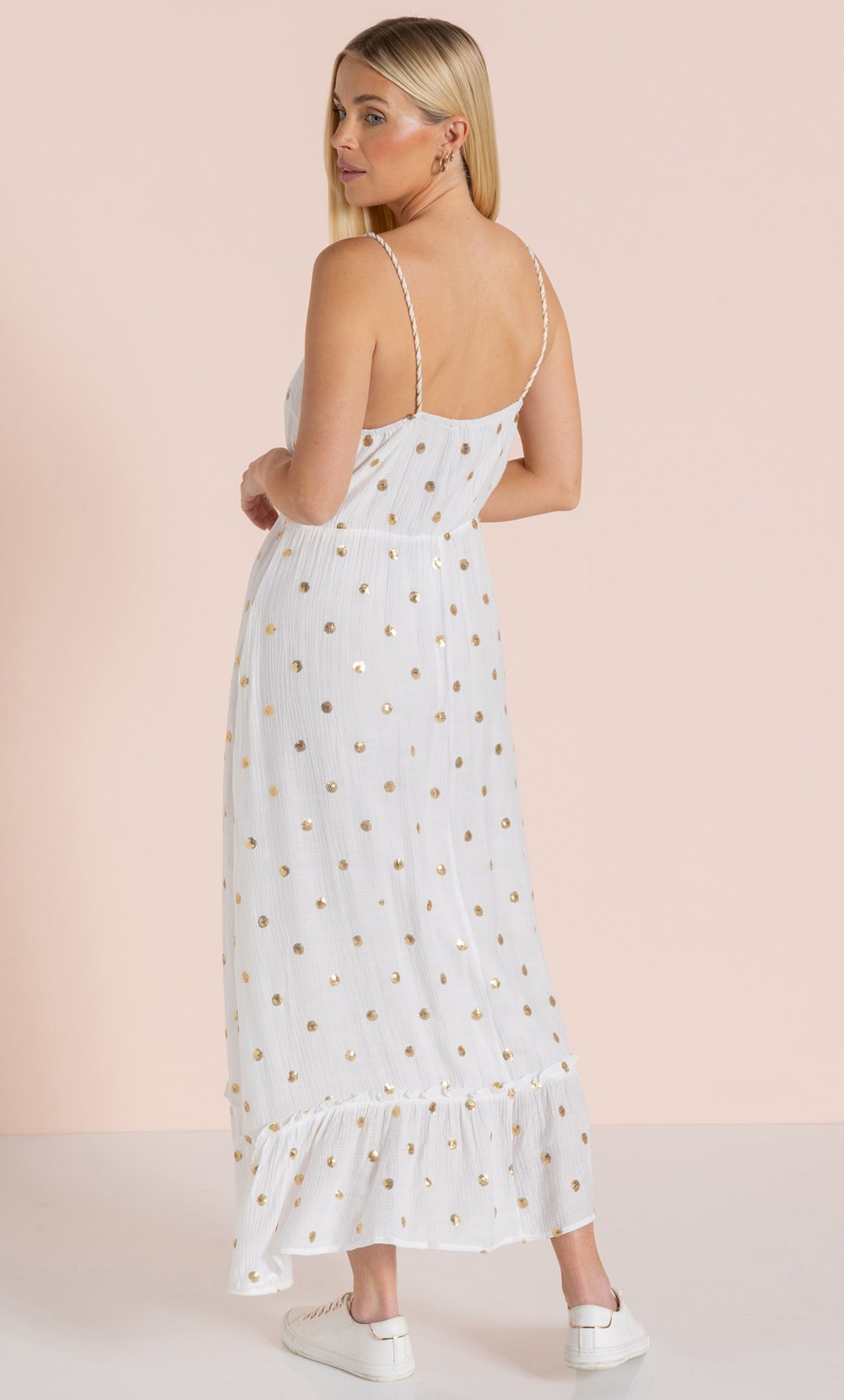 Strappy Circle Embellished Maxi Dress