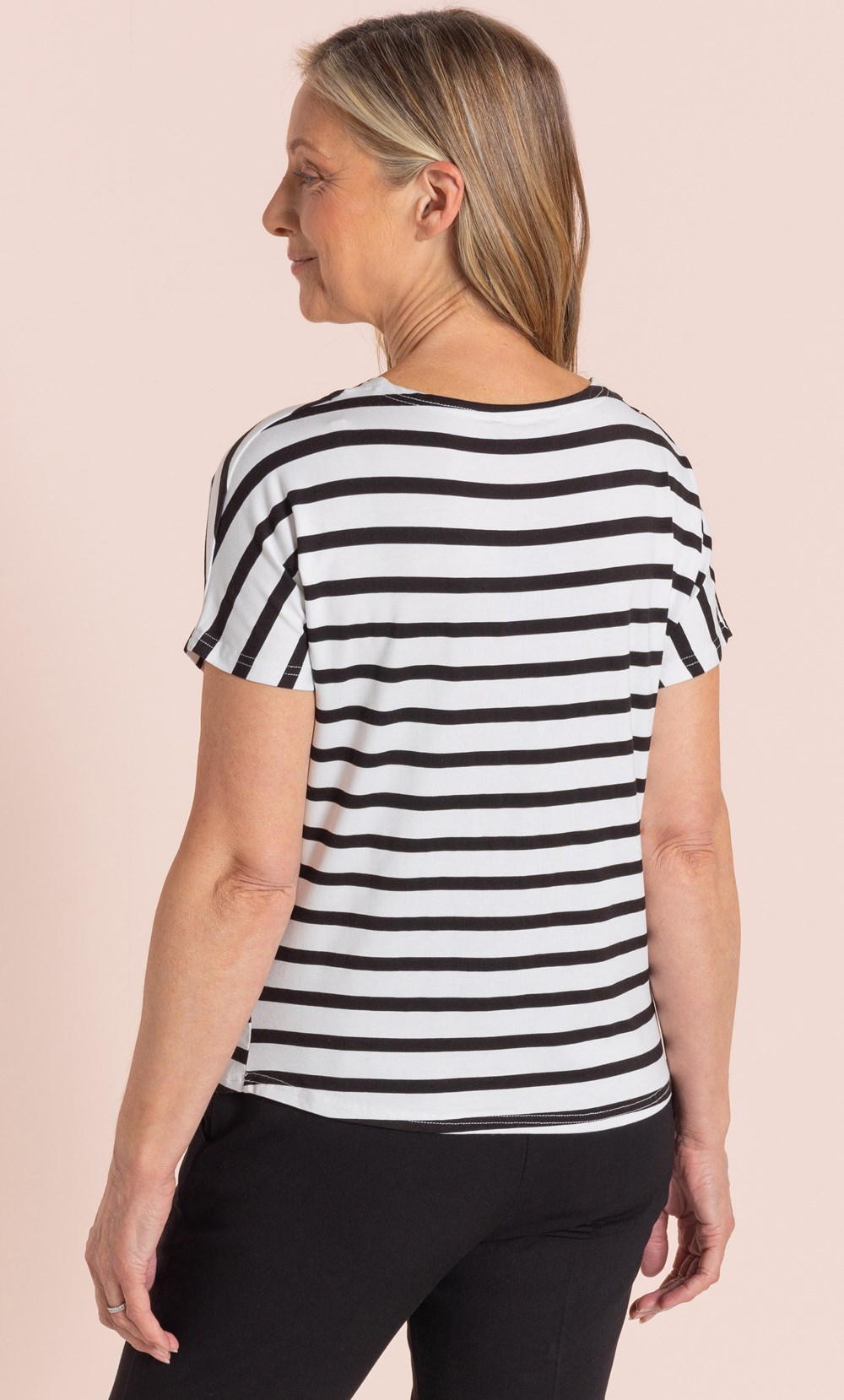 Anna Rose Floral And Stripe Print Top