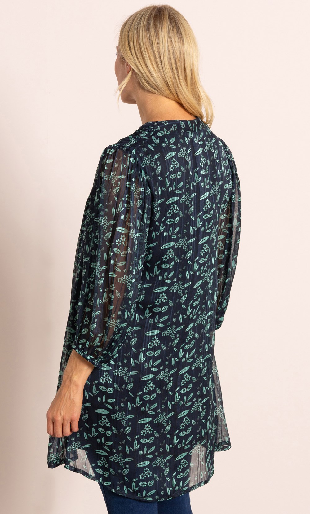 Botanical Print Tunic Top