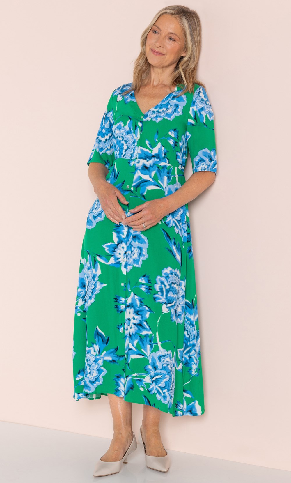 Anna Rose Printed Shirt Midi Dress