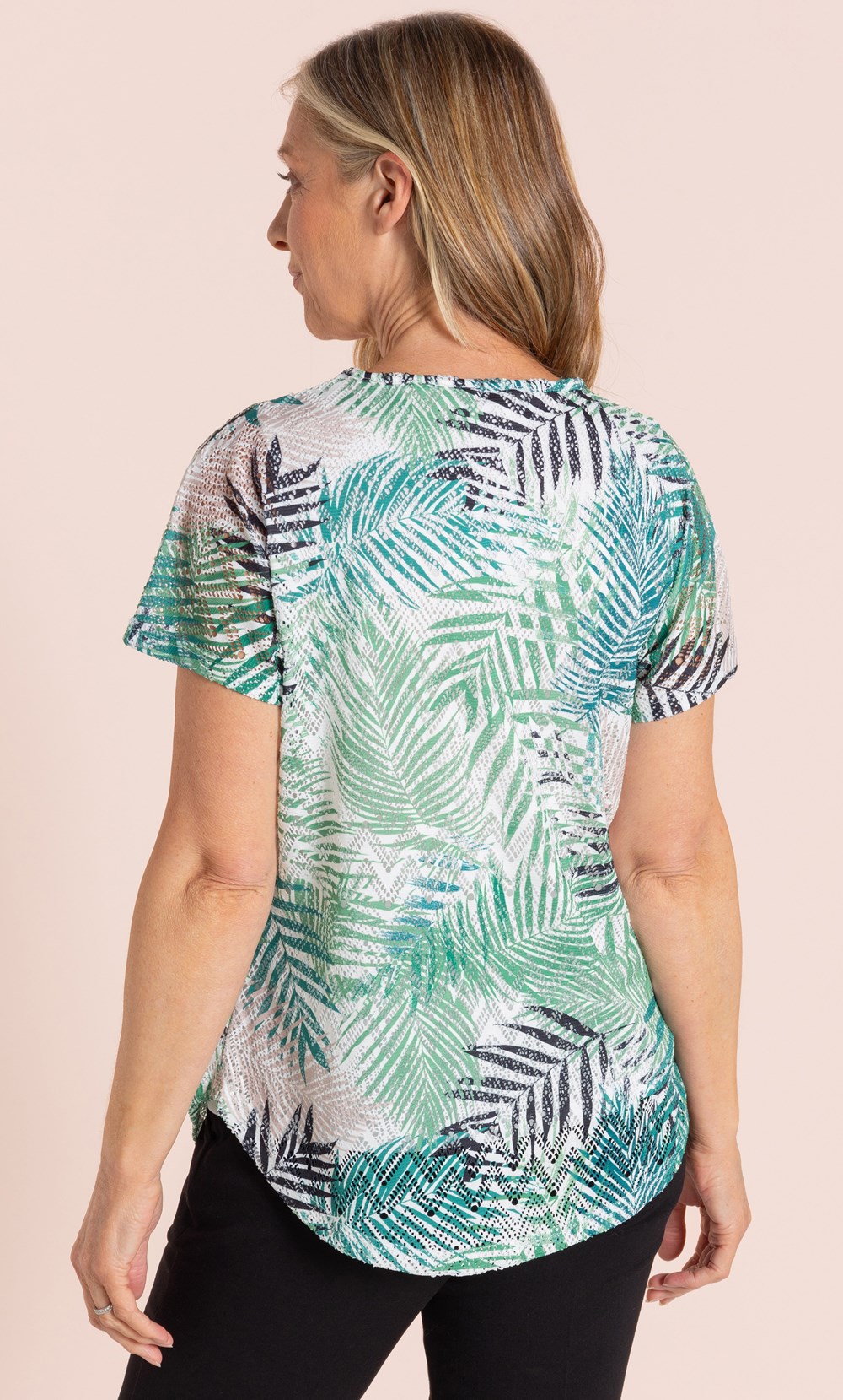 Anna Rose Printed Short Sleeve Top