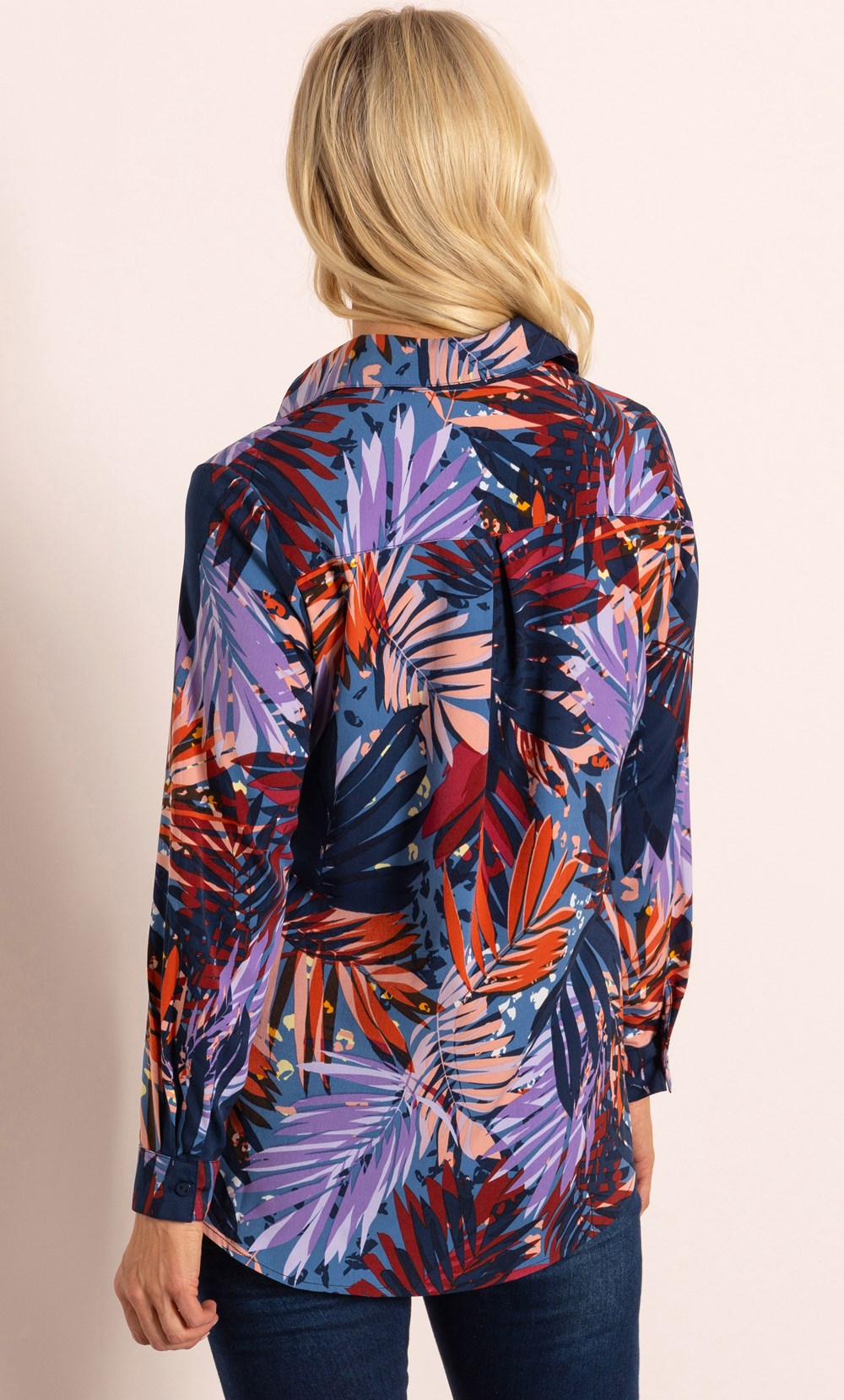 Leaf Print Long Sleeve Shirt