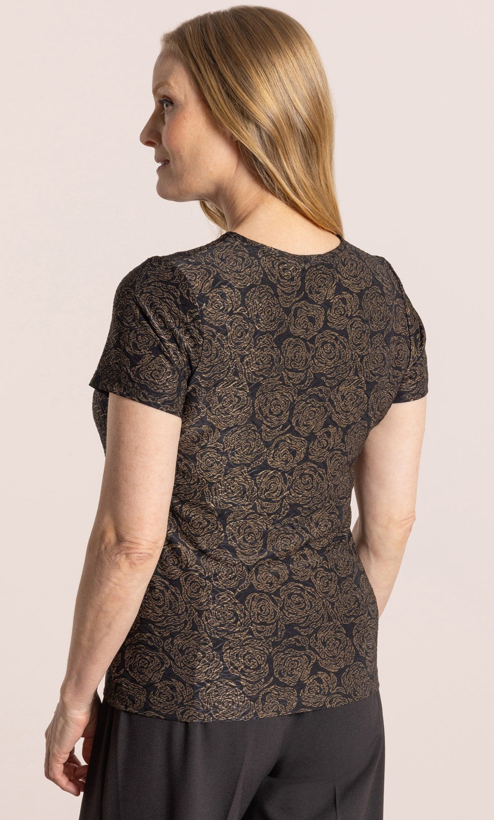 Anna Rose Printed Jacquard Jersey Top