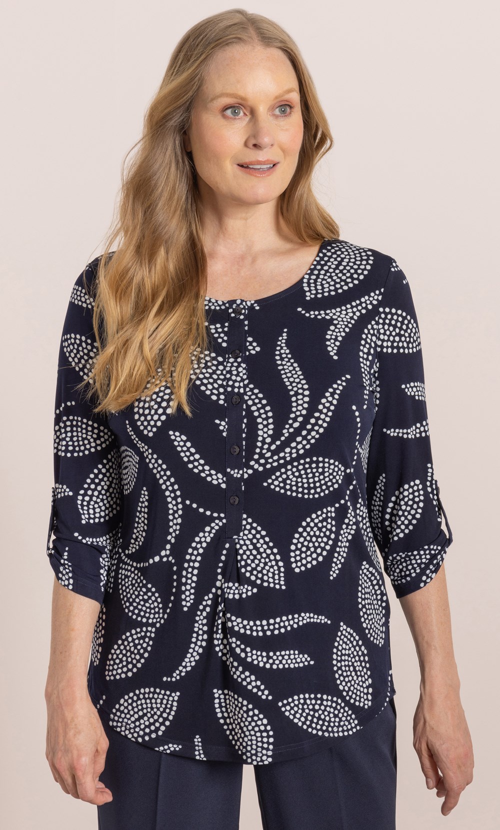 Anna Rose Dot Printed Jersey Top