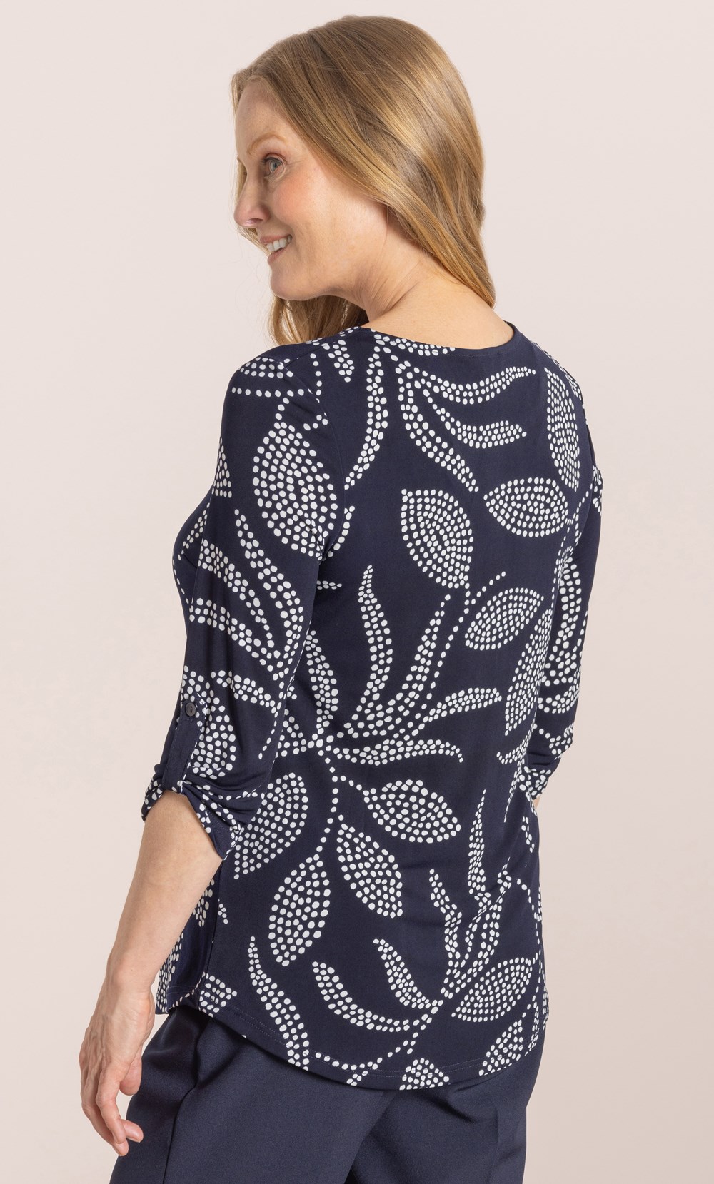 Anna Rose Dot Printed Jersey Top