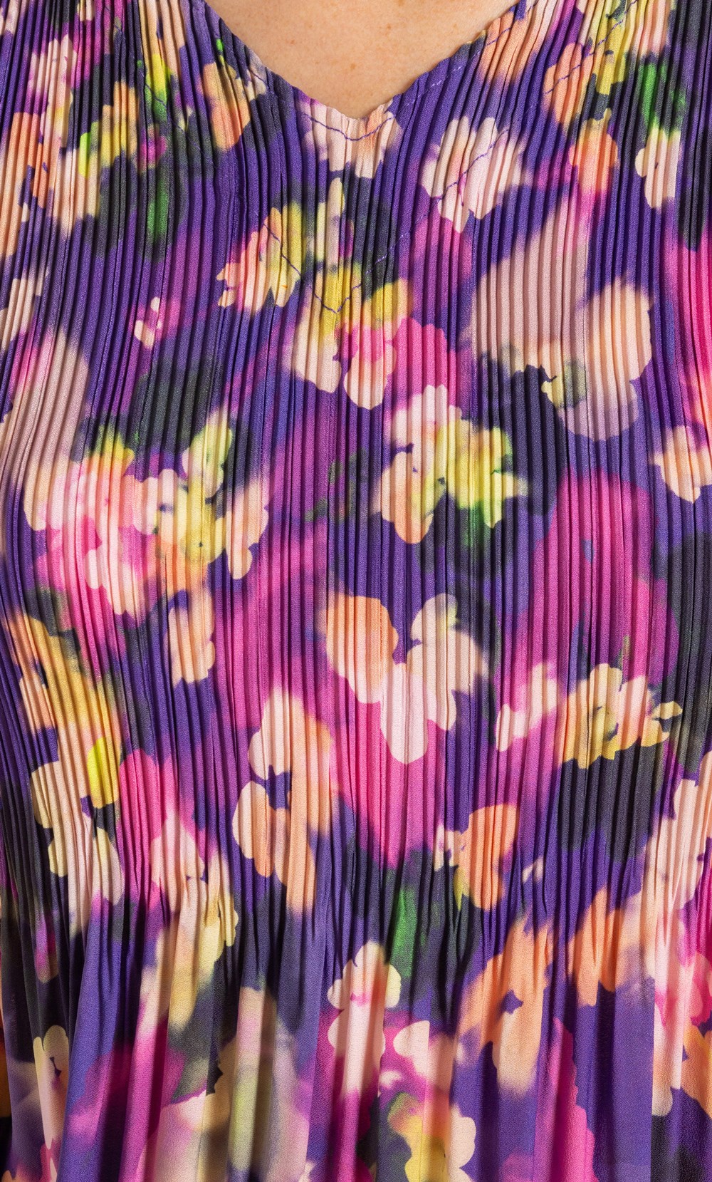 Floral Print Pleated Top