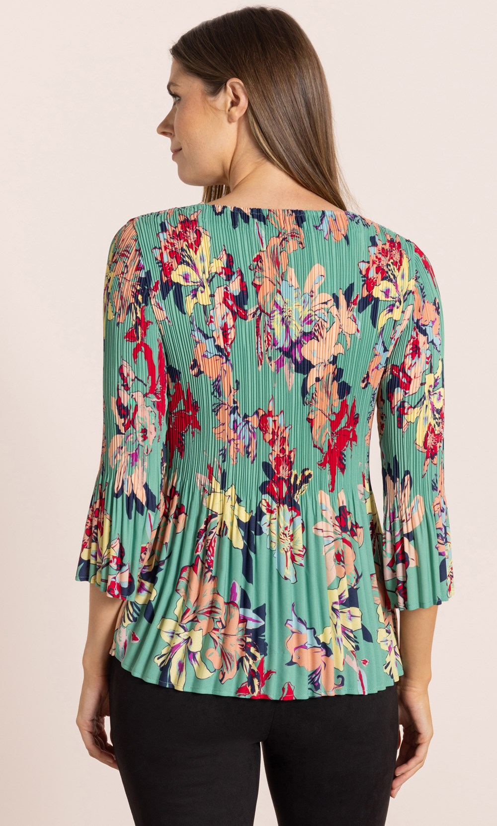 Bouquet Print Pleated Top