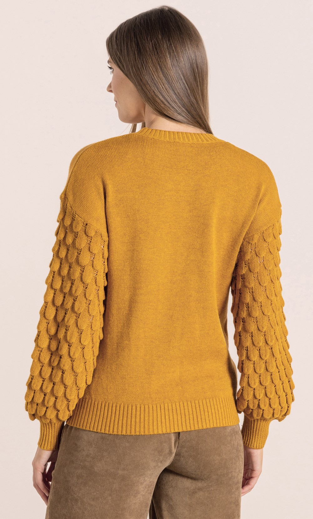 Textured Sleeve Knitted Top