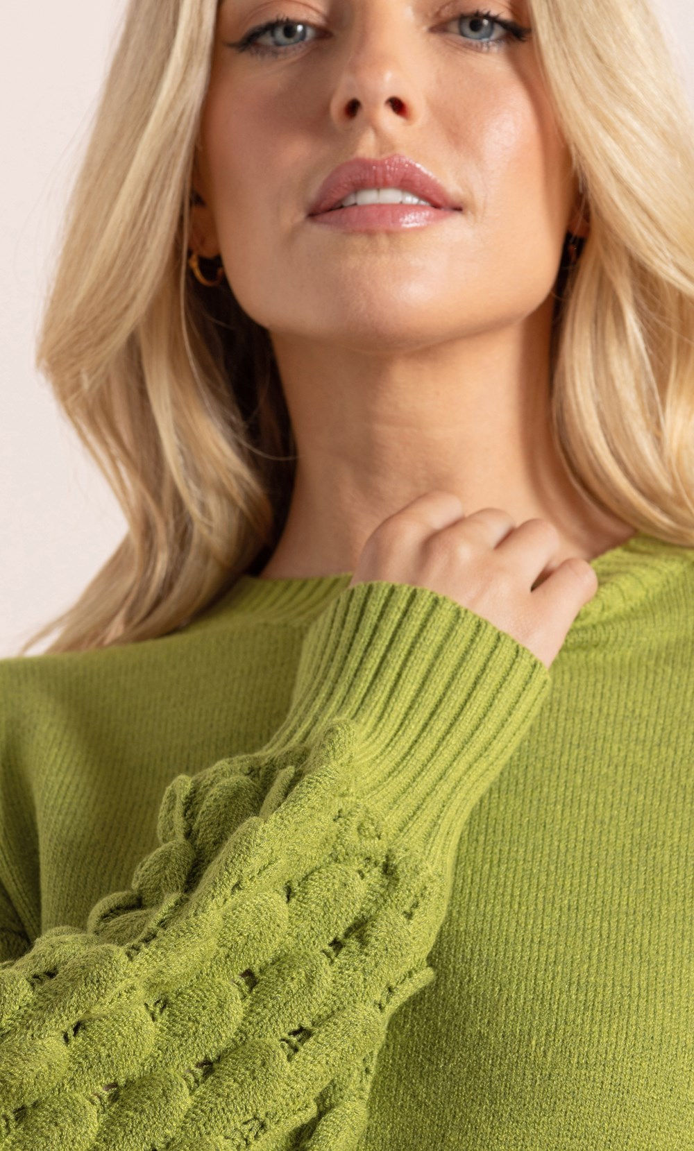 Textured Sleeve Knitted Top