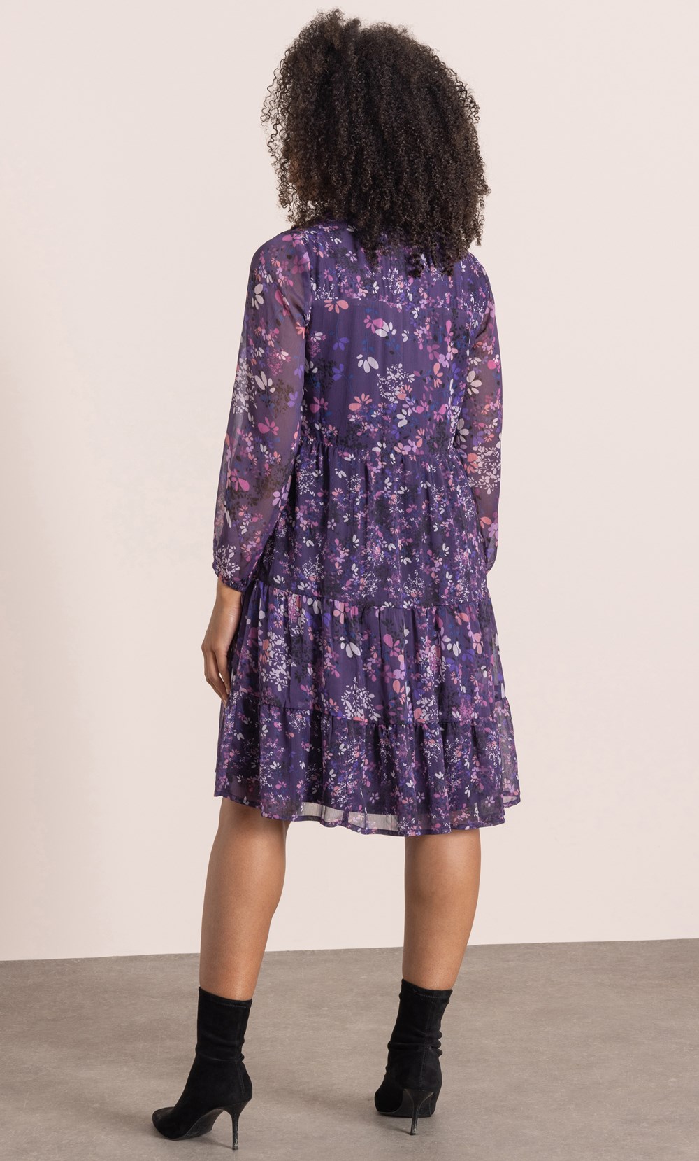 Floral Print Tiered Tunic Dress