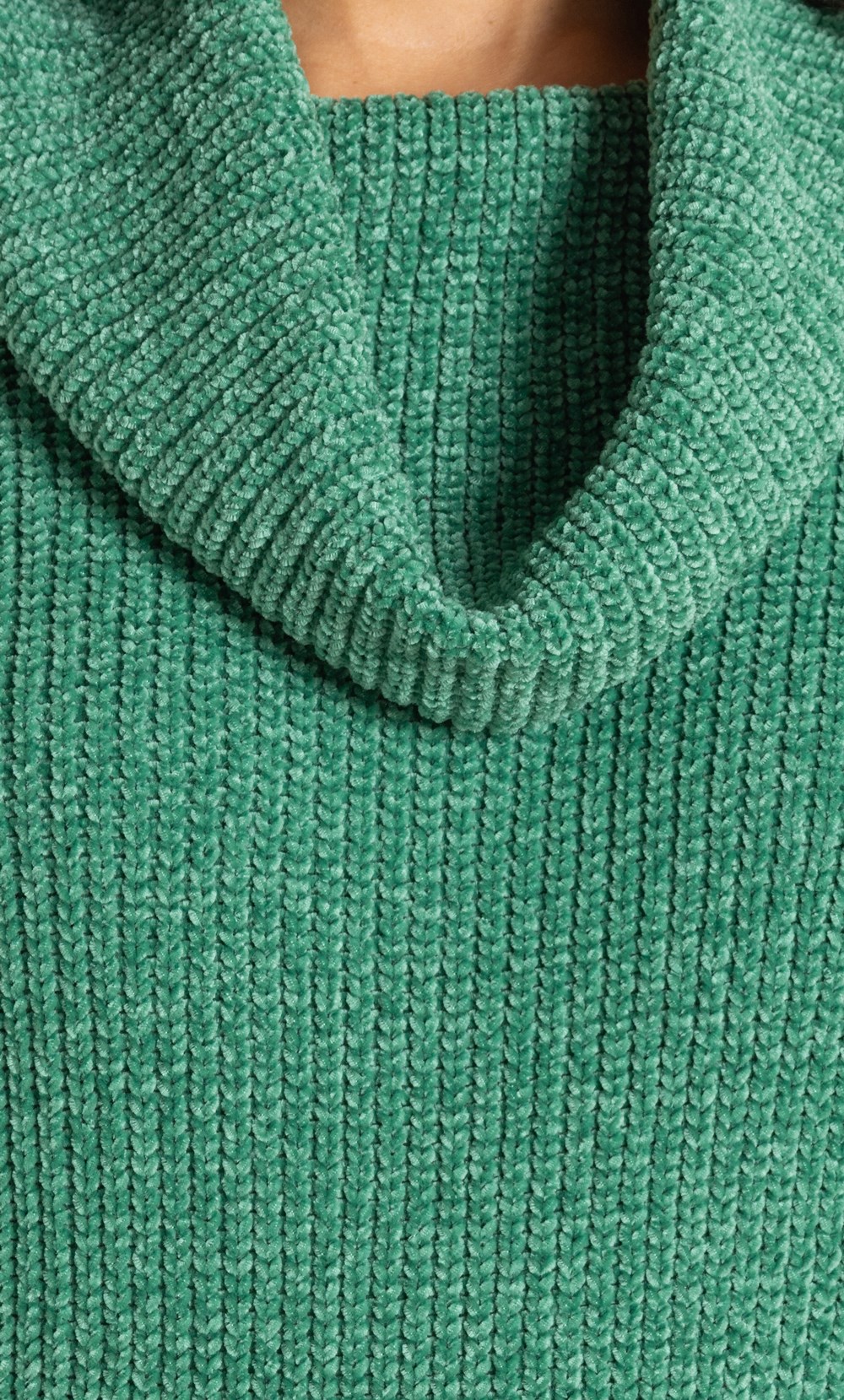 Cowl Neck Long Sleeve Chenille Jumper