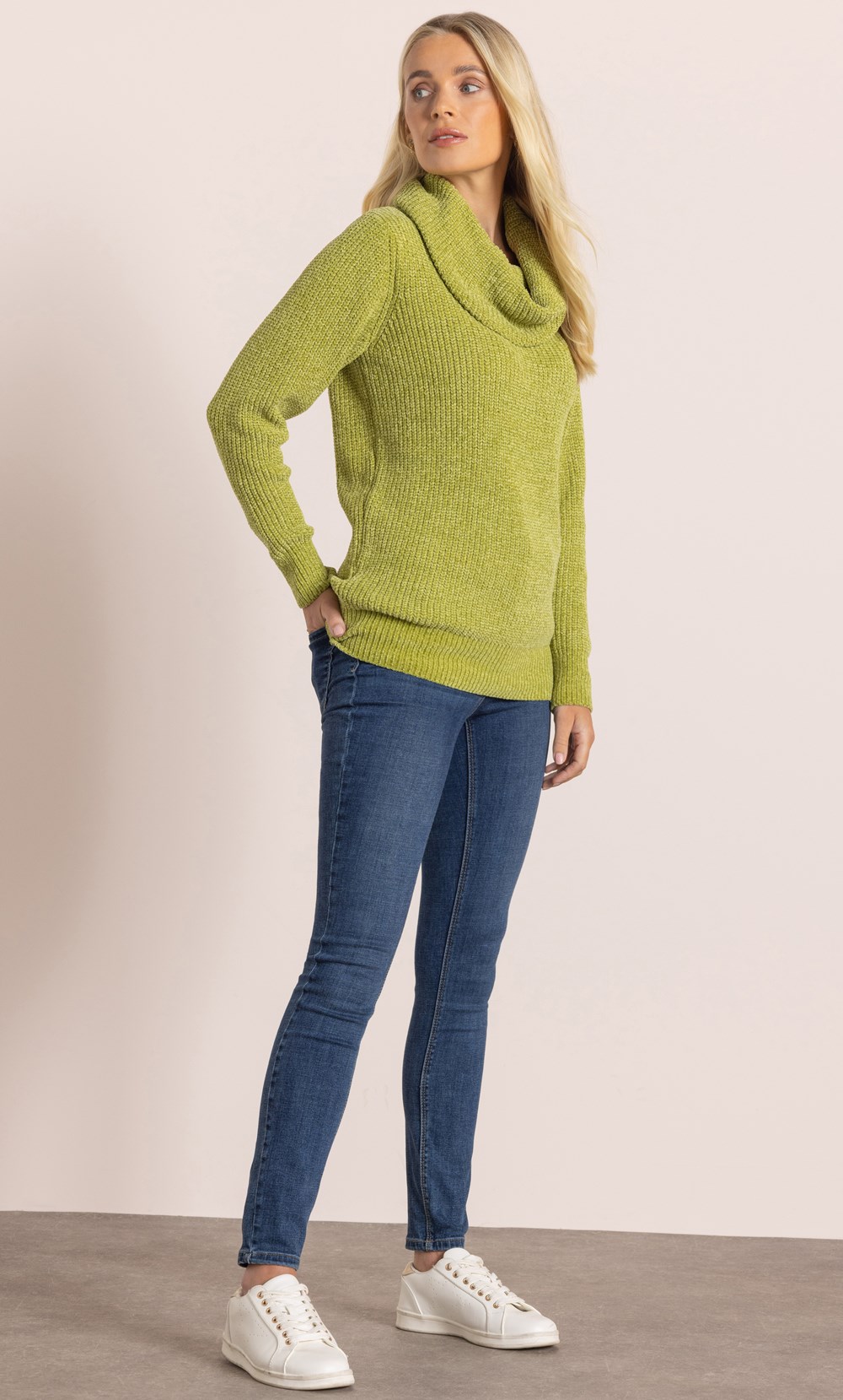 Cowl Neck Long Sleeve Chenille Jumper