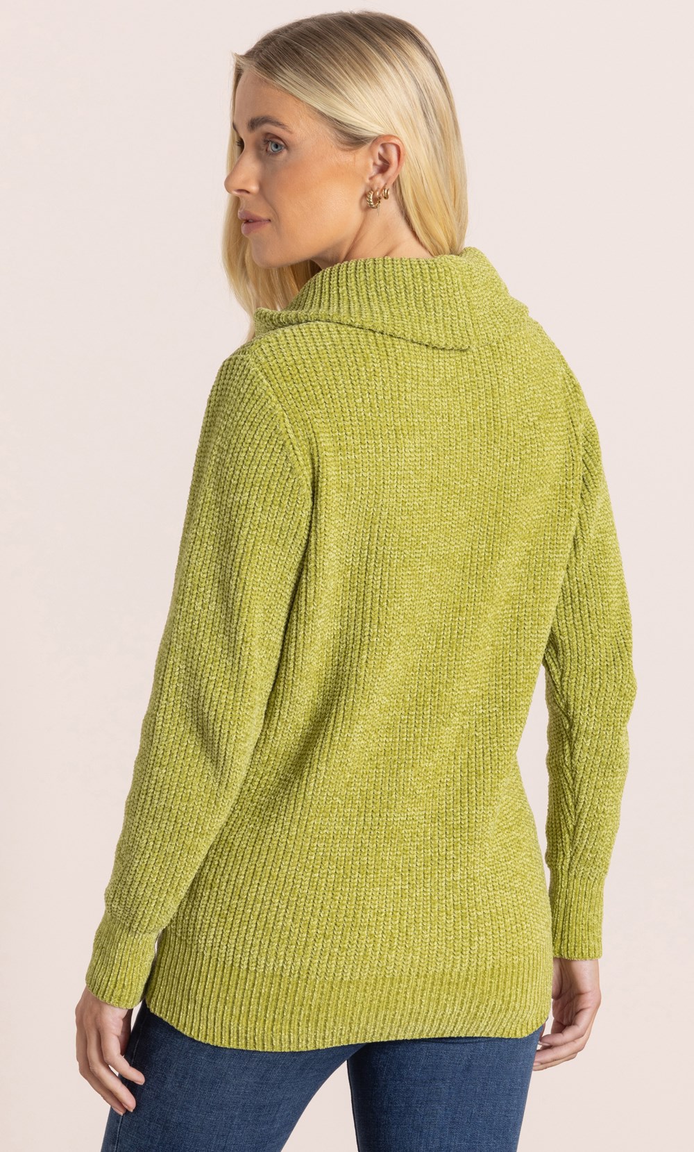 Cowl Neck Long Sleeve Chenille Jumper