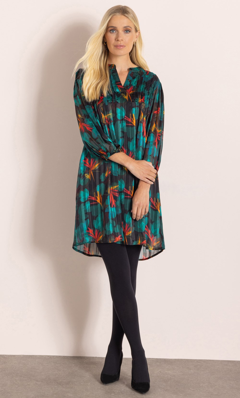 Botanical Print Tunic Top