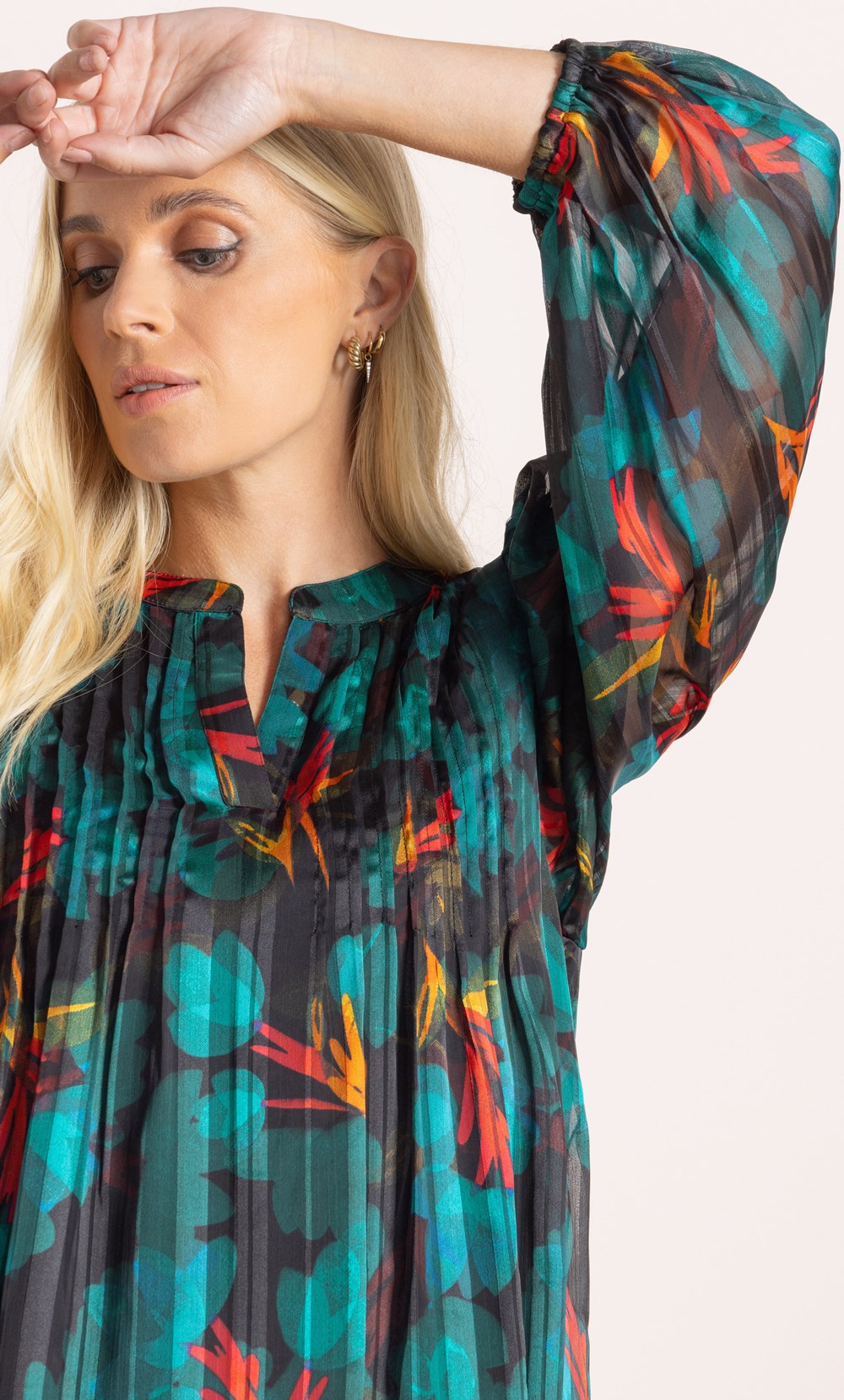 Botanical Print Tunic Top