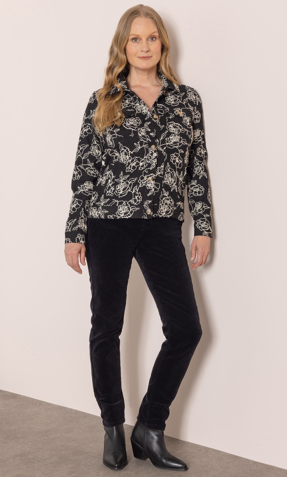 Anna Rose Embroidered Cord Jacket