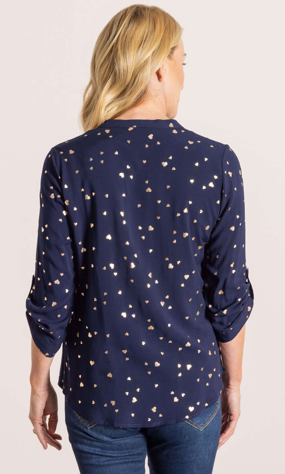 Anna Rose Shimmer Heart Printed Shirt