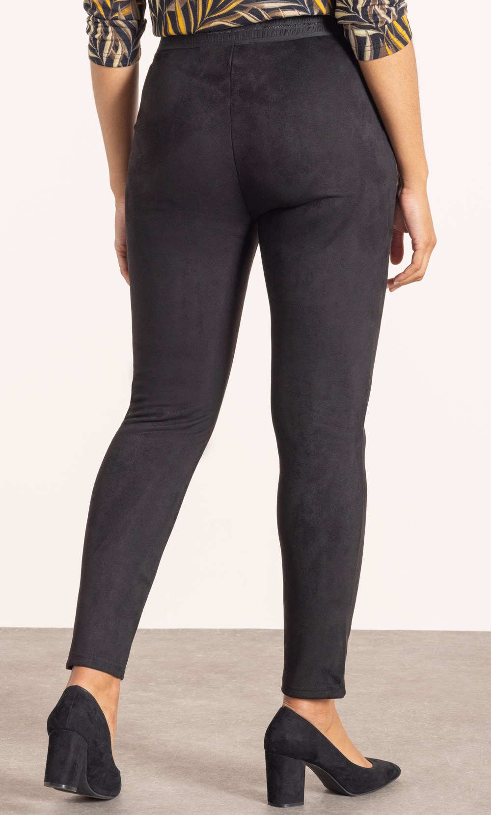 Slim Leg Pull On Suedette Trousers