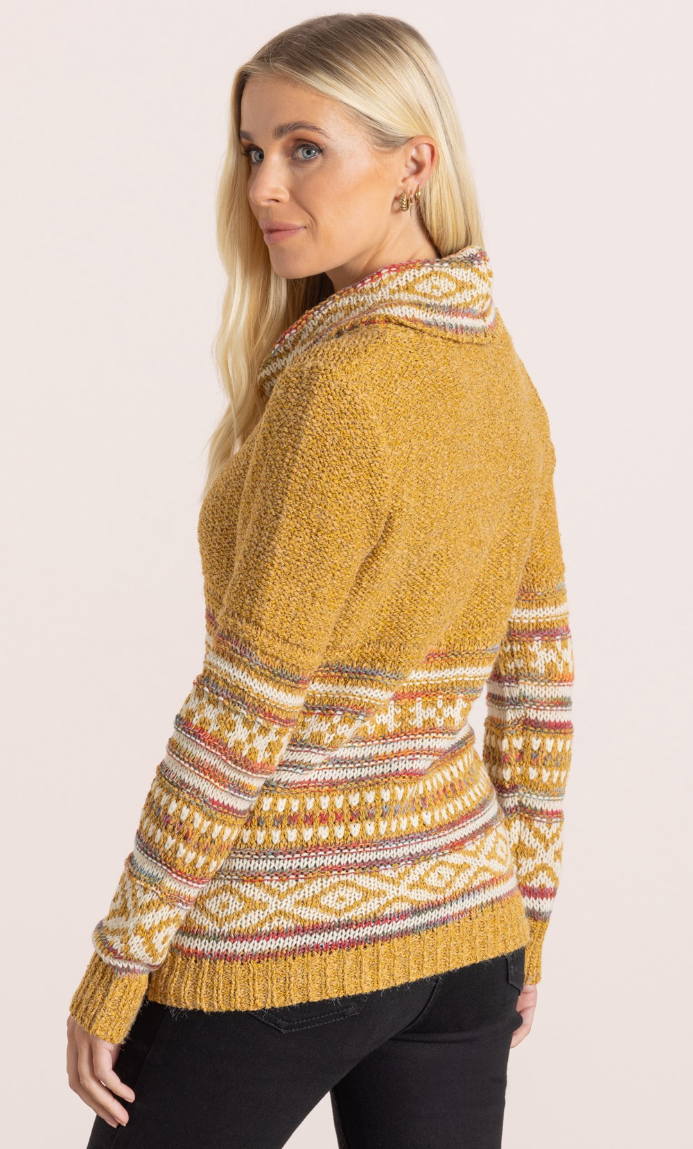 Nordic Print Cowl Neck Jumper