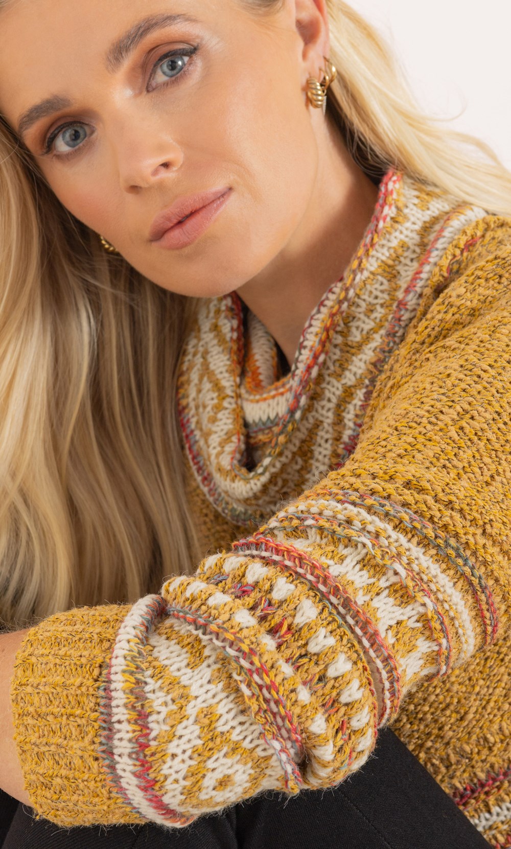 Nordic Print Cowl Neck Jumper