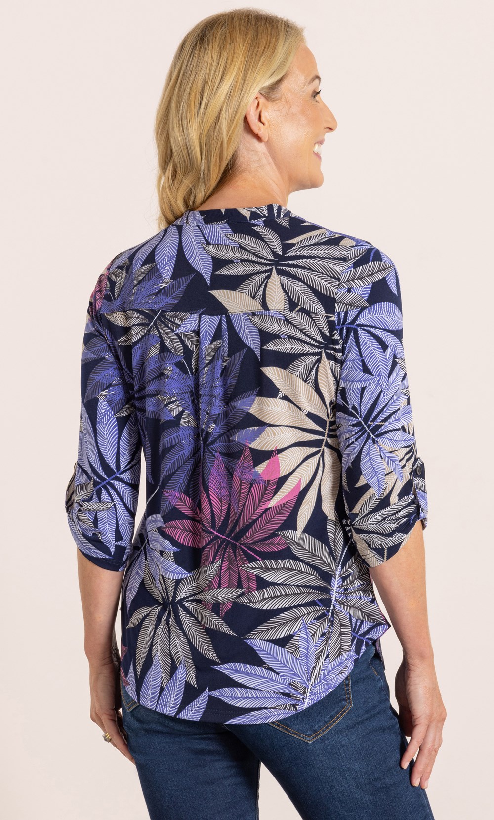 Anna Rose Leaf Printed Top