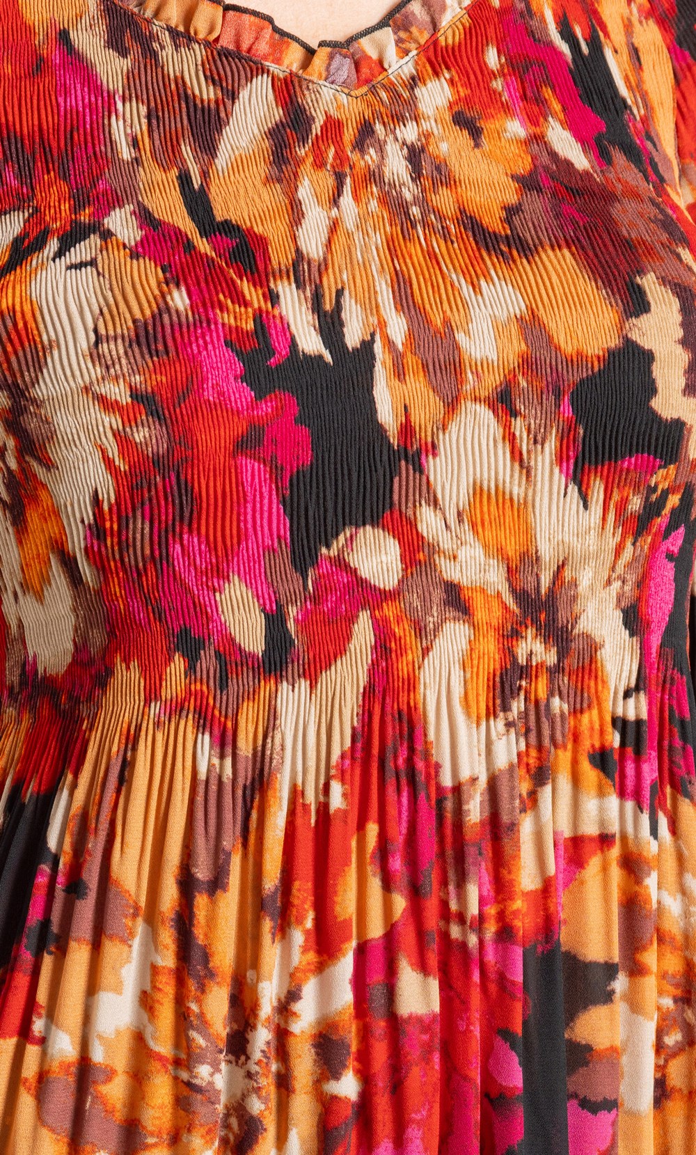 Floral Print Pleated Top