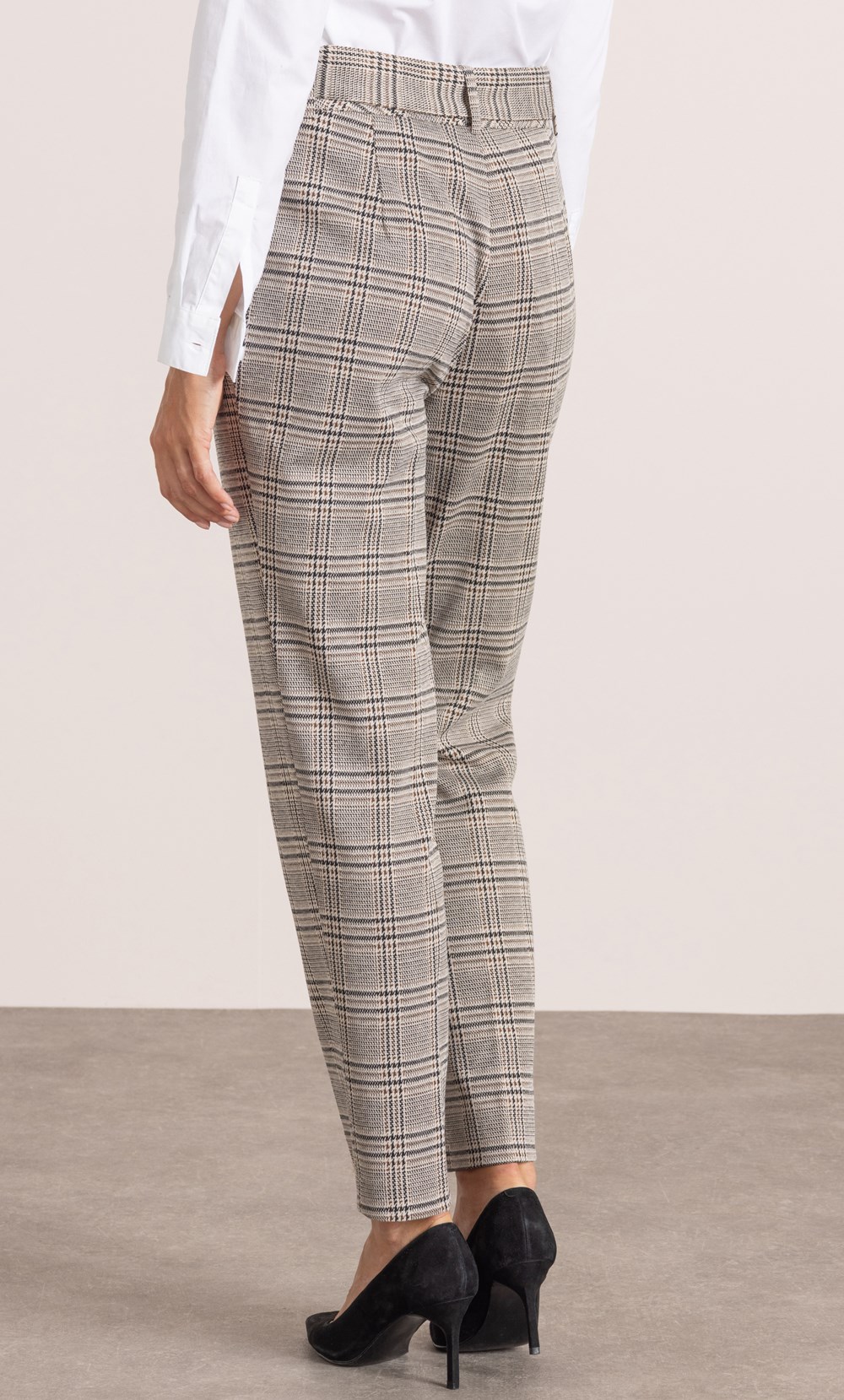 Checked Tapered Trousers