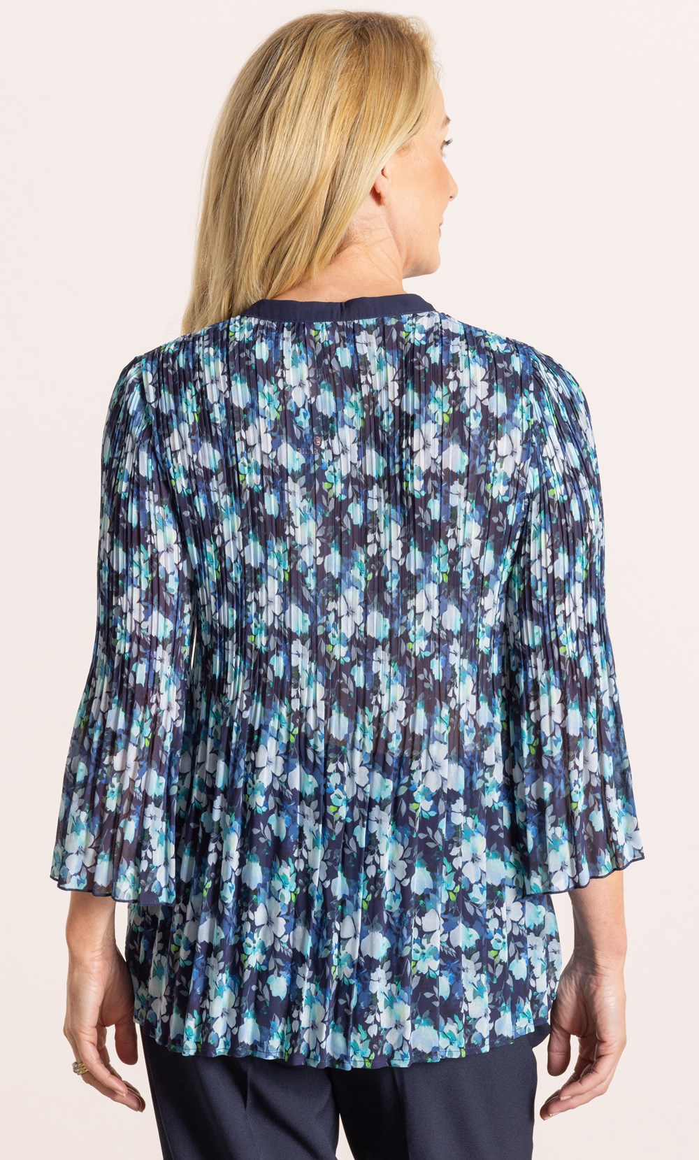 Anna Rose Floral Print Pleat Top