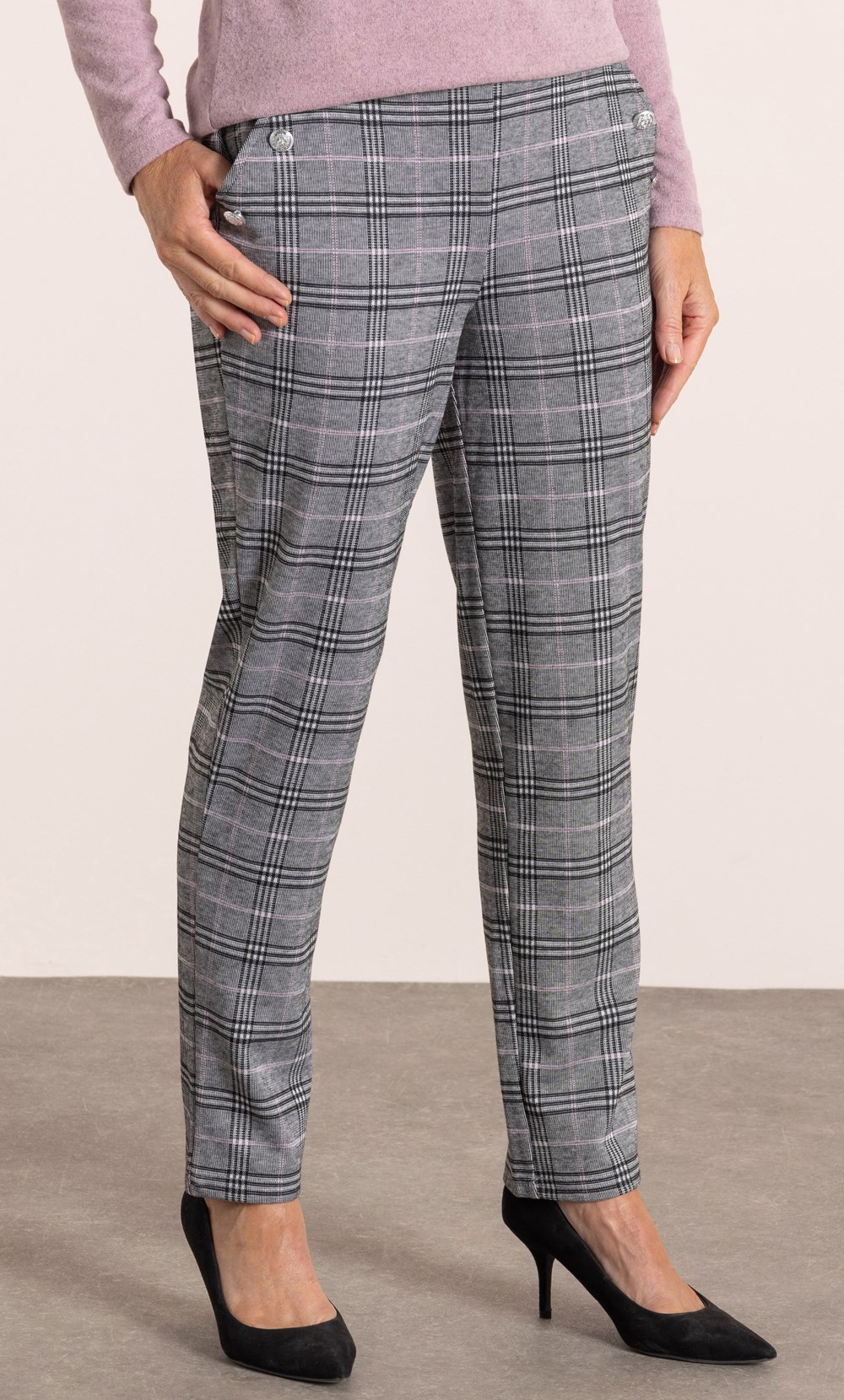 Anna Rose Check Slim Leg Trousers