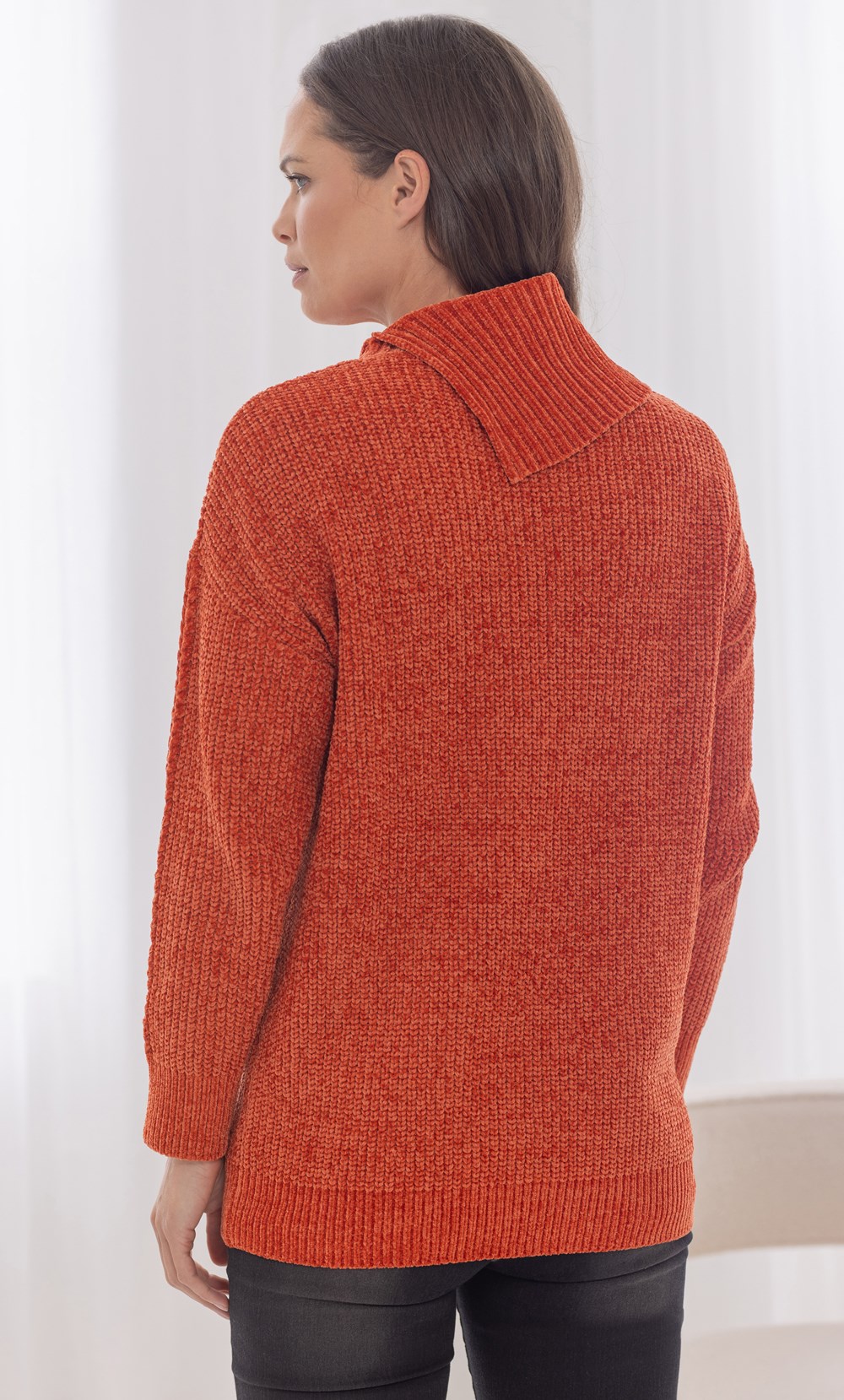 Split Collar Chenille Jumper