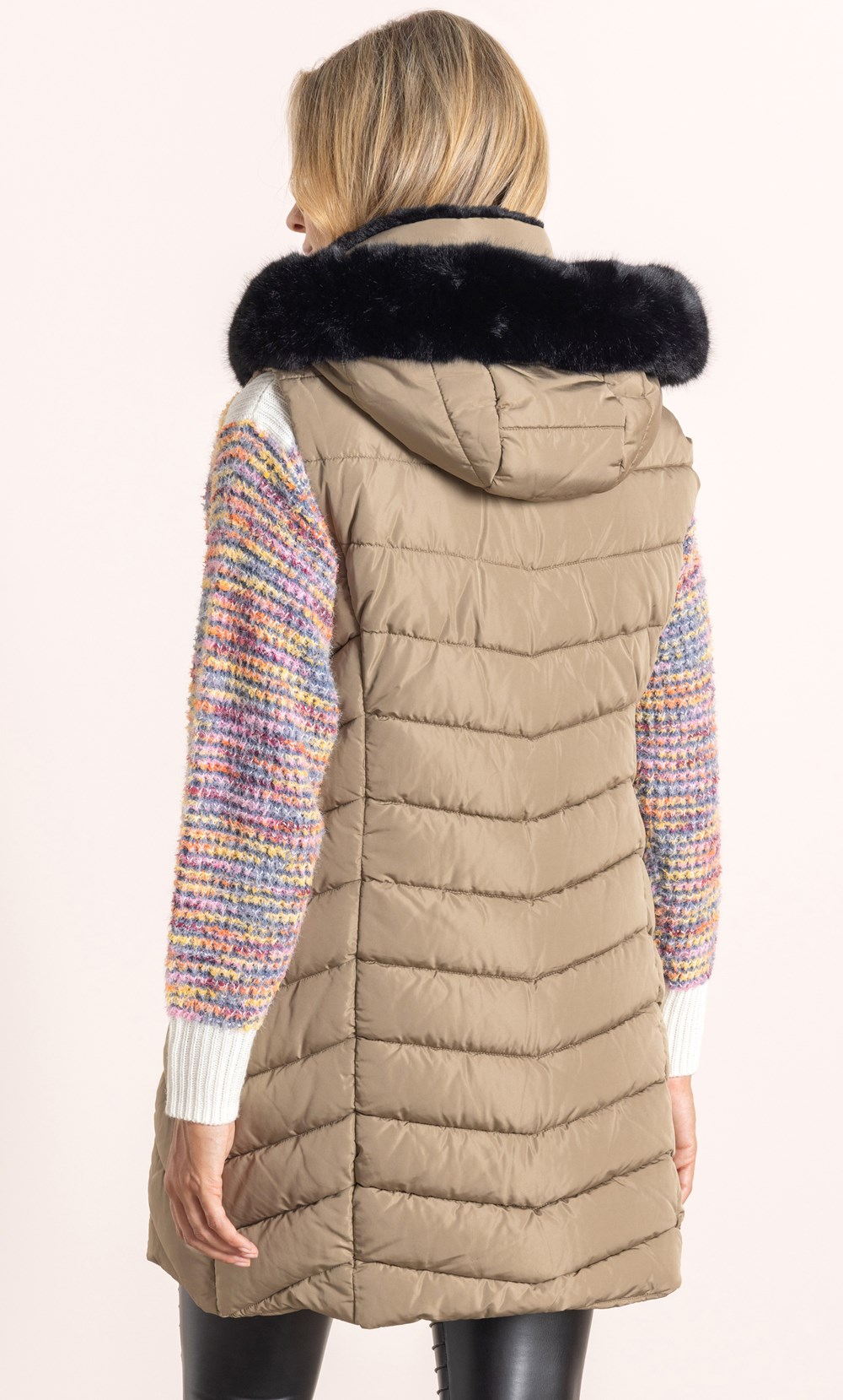 Mid Length Hooded Quilted Gilet