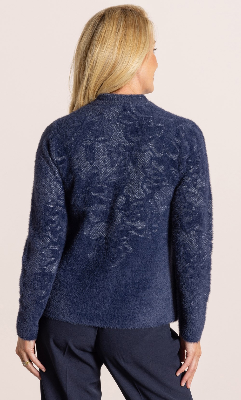 Anna Rose Jacquard Feather Knit Cardigan