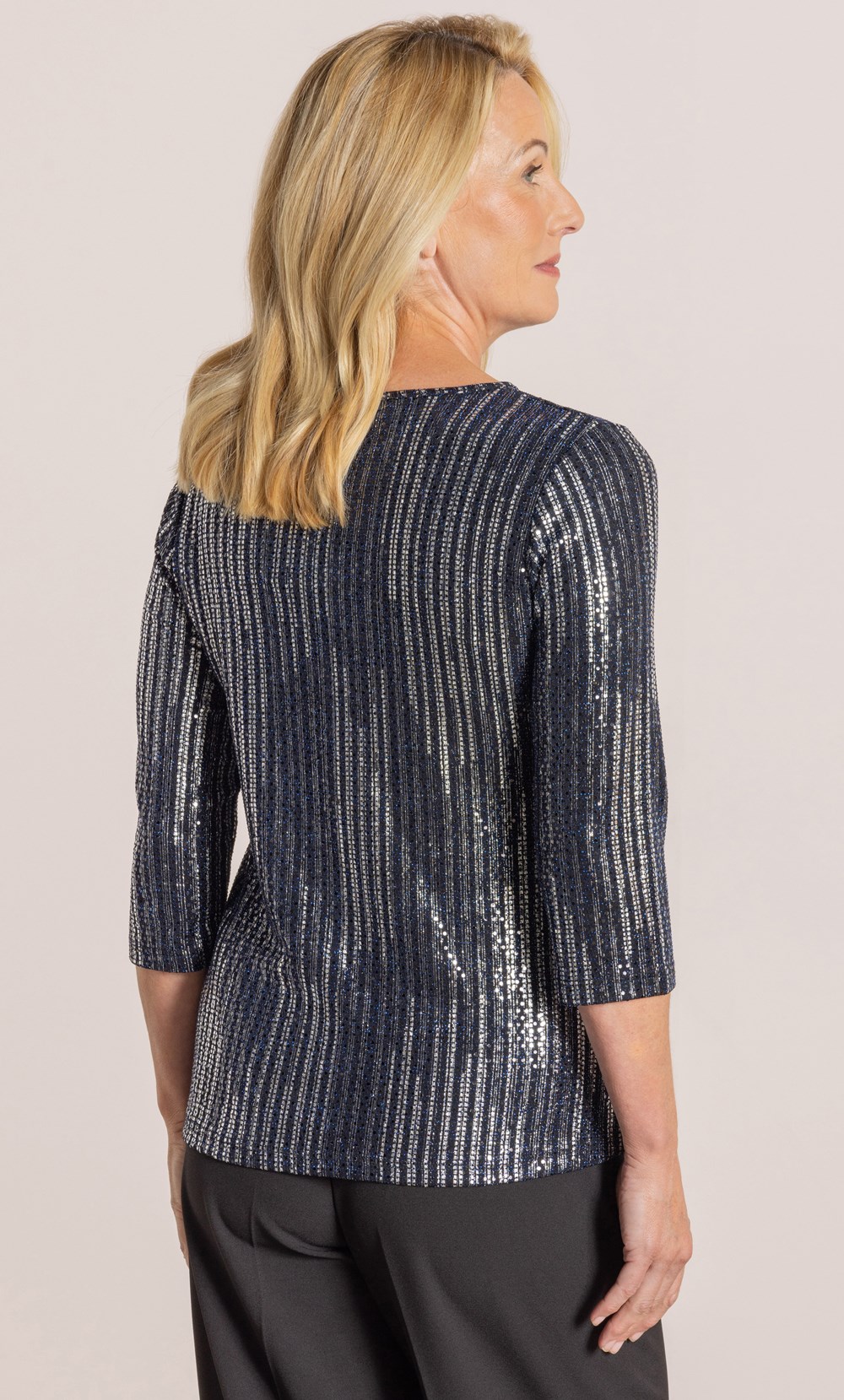 Anna Rose Shimmer Stripe Top