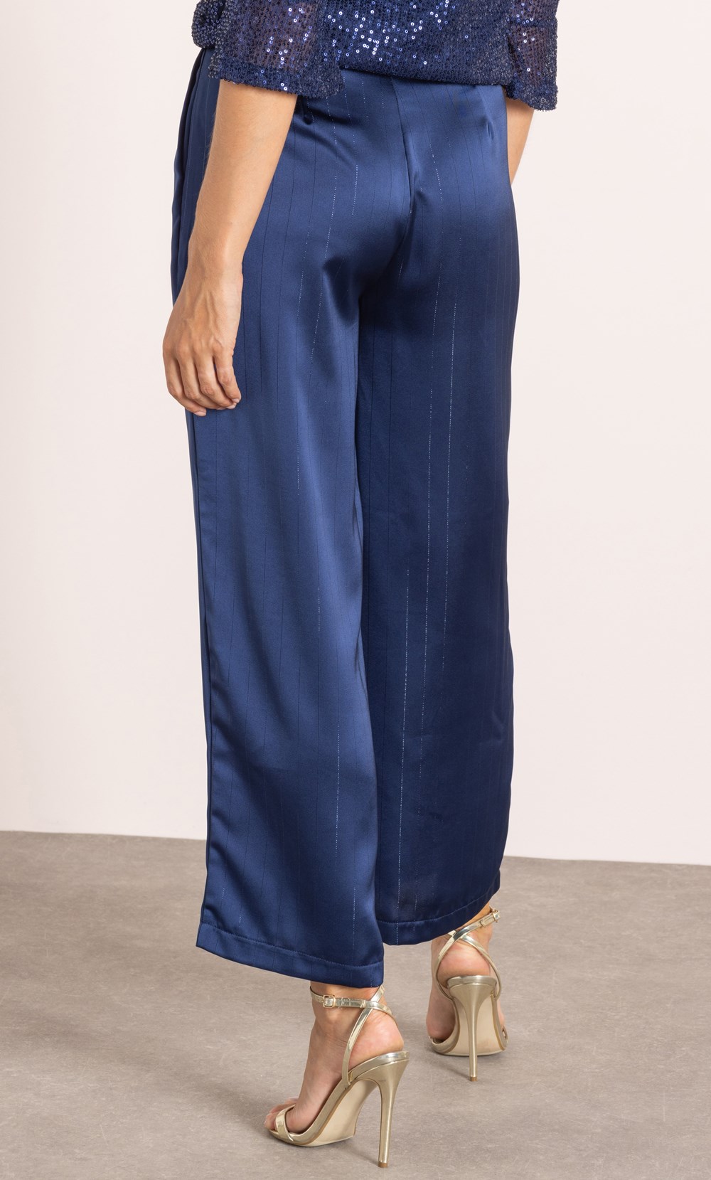 Pinstripe Wide Leg Trousers