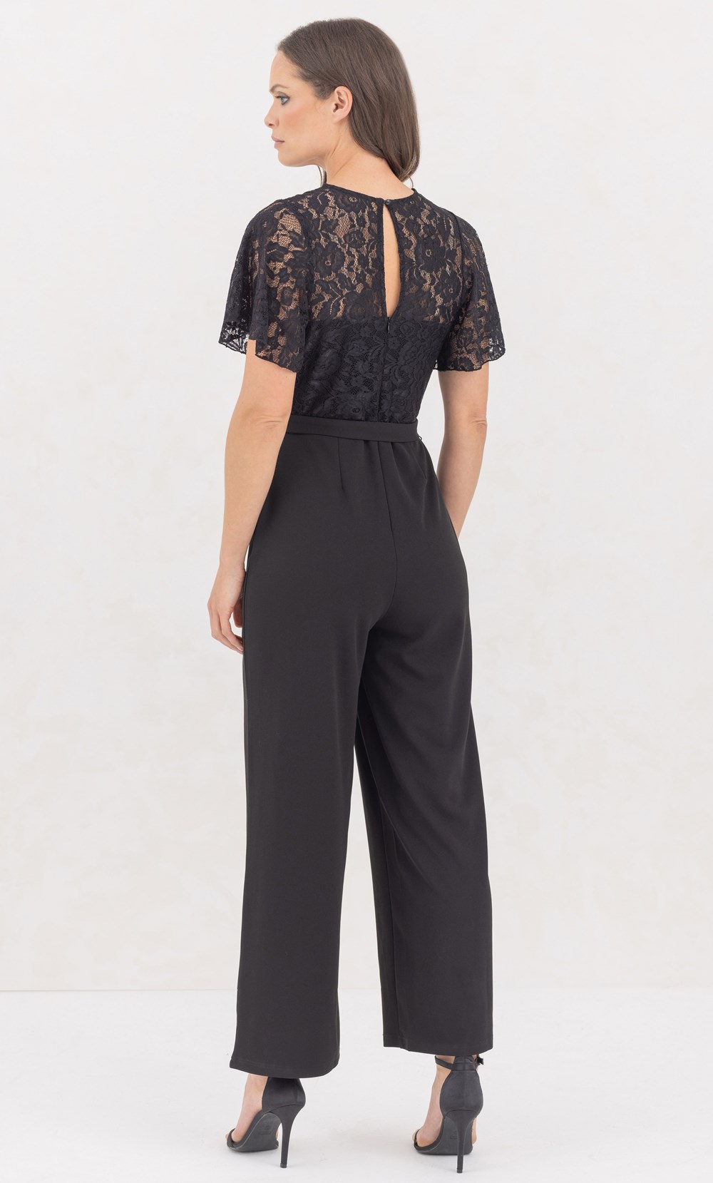 Lace Top Wide Leg Jumpsuit