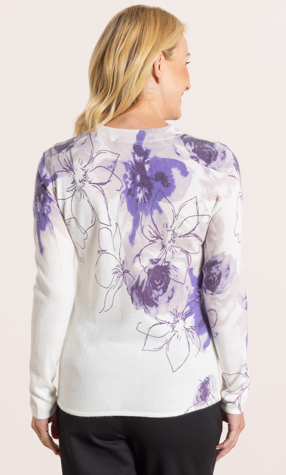 Anna Rose Embellished Floral Printed Jumper