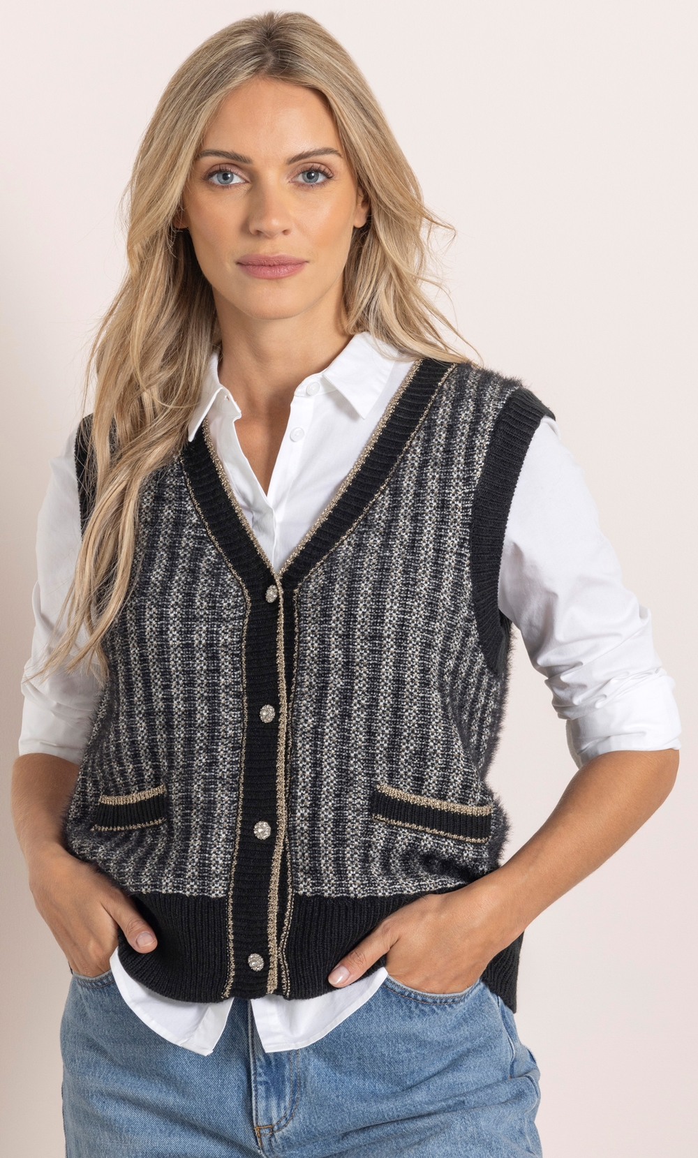 Shimmer Knitted Waistcoat