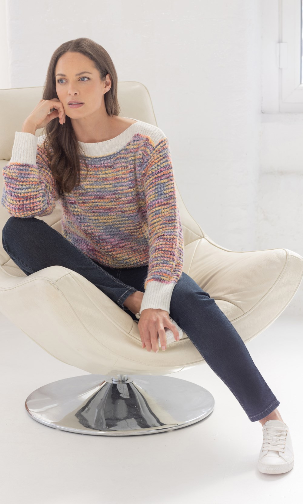 Rainbow Yarn Striped Jumper