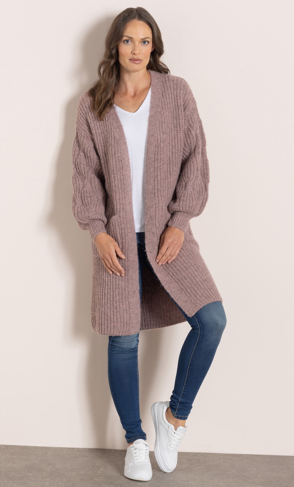 Longline Open Front Cardigan