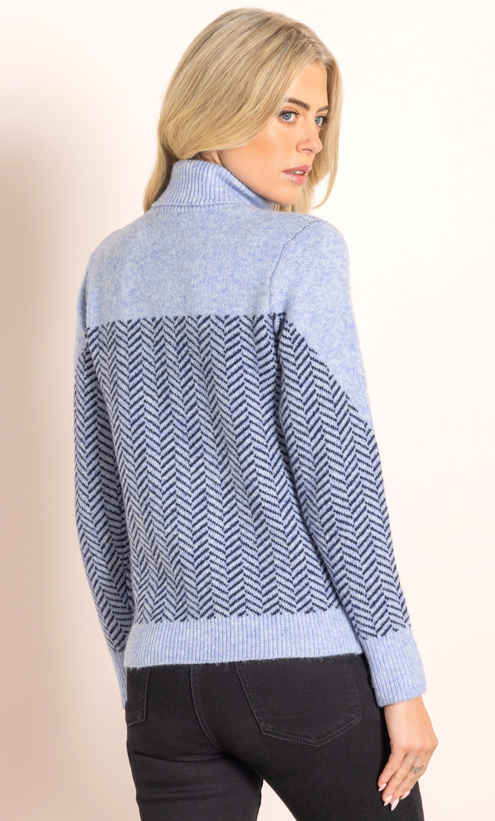 Roll Neck Patterned Jumper