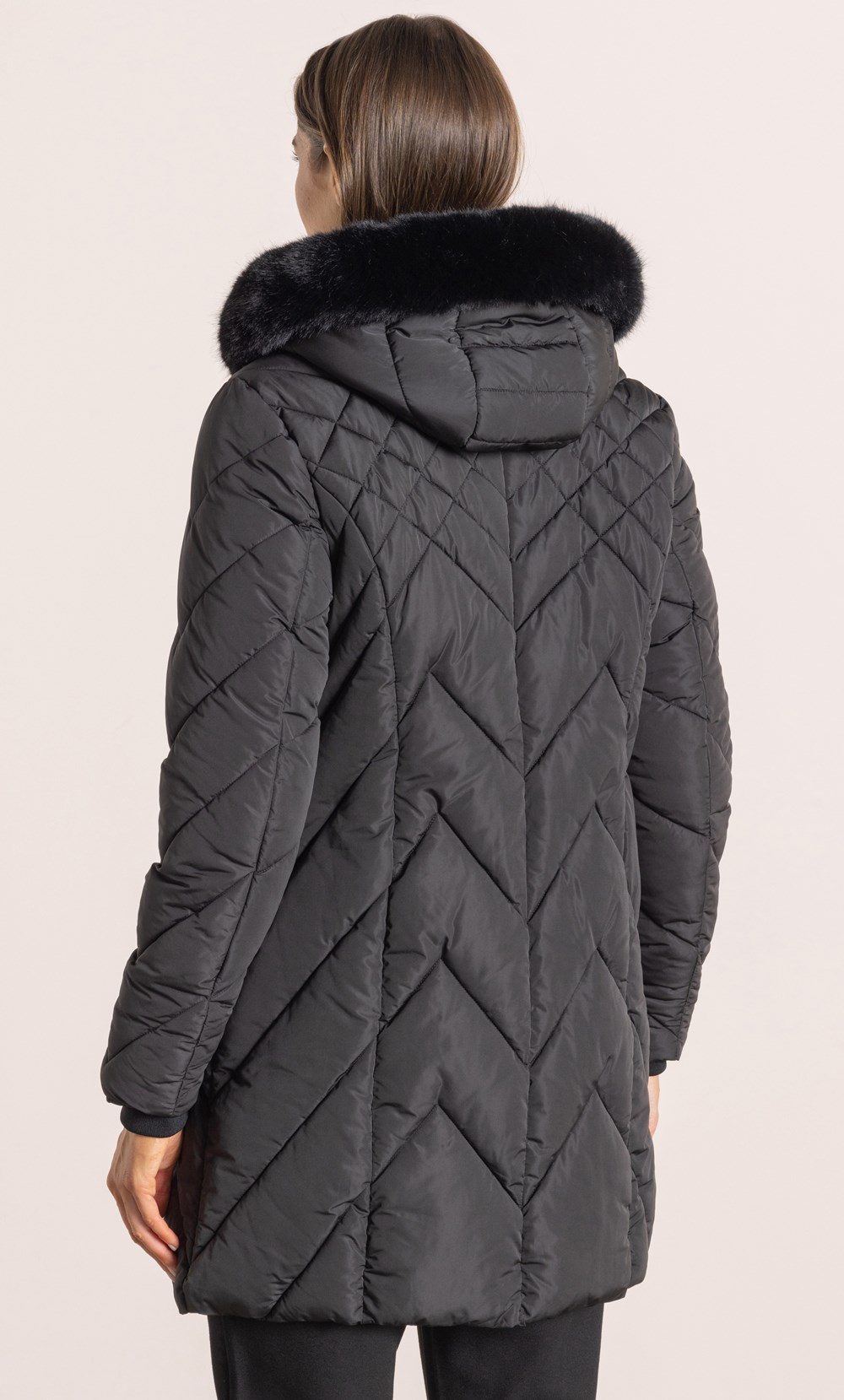 Faux Fur Trimmed Padded Coat